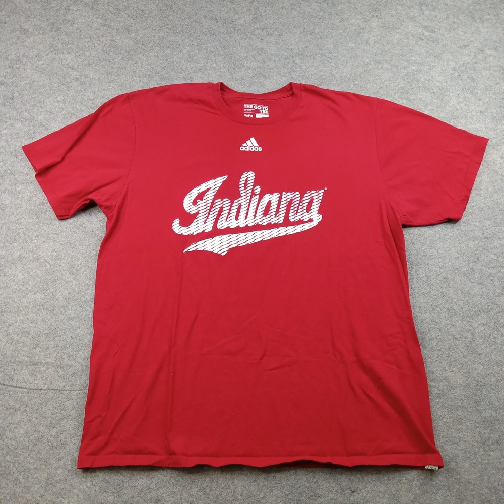 Indiana Hoosiers Shirt Mens XL Red NCAA Basketball Adidas Graphic‎ T-Shirt
